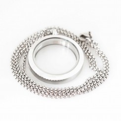 Silver Locket & Necklace Set